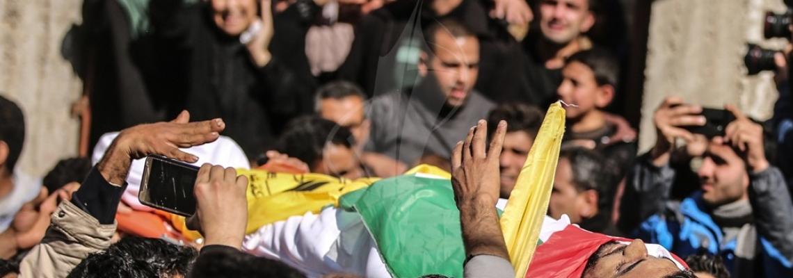 جماهير غفيرة تشيع جثمان الشهيد احمد ابو جبل من حي الشجاعية
