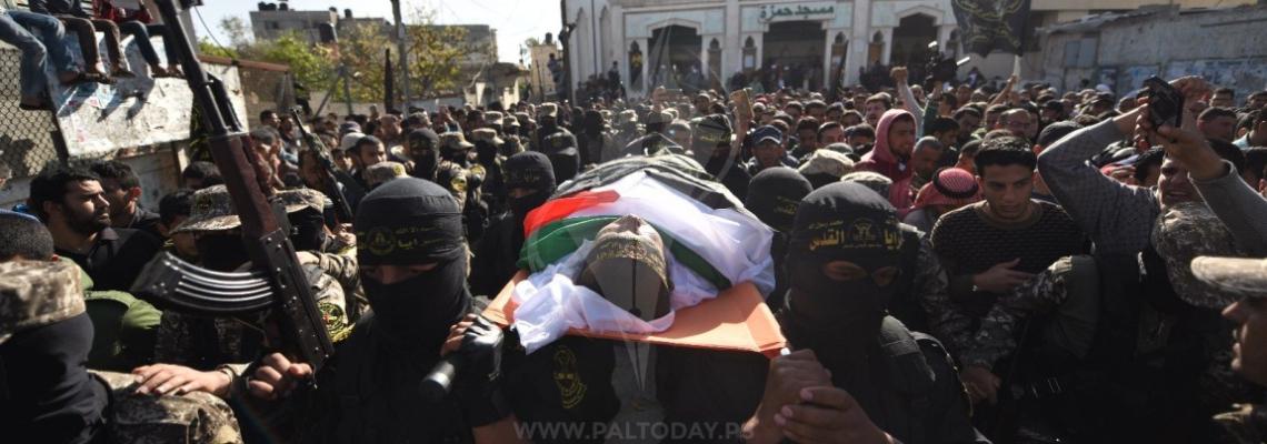 جنازة الشهيد "فارس الرقب" من  سرايا القدس في خانيونس