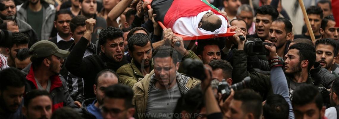 جنازة الشهيد الصحفي أحمد أبو حسين بمخيم جباليا
