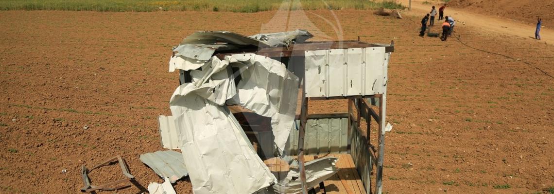 جانب من استهداف المدفعية الإسرائيلية لنقطة امنية للمقاومة شرق غزة