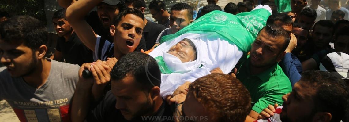 جنازة الشهيد على يوسف الغندور من شمال القطاع