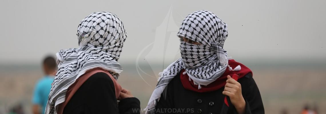 اخت المرجلة خلال المشاركة فى جمعة عمال فلسطين شرق غزة