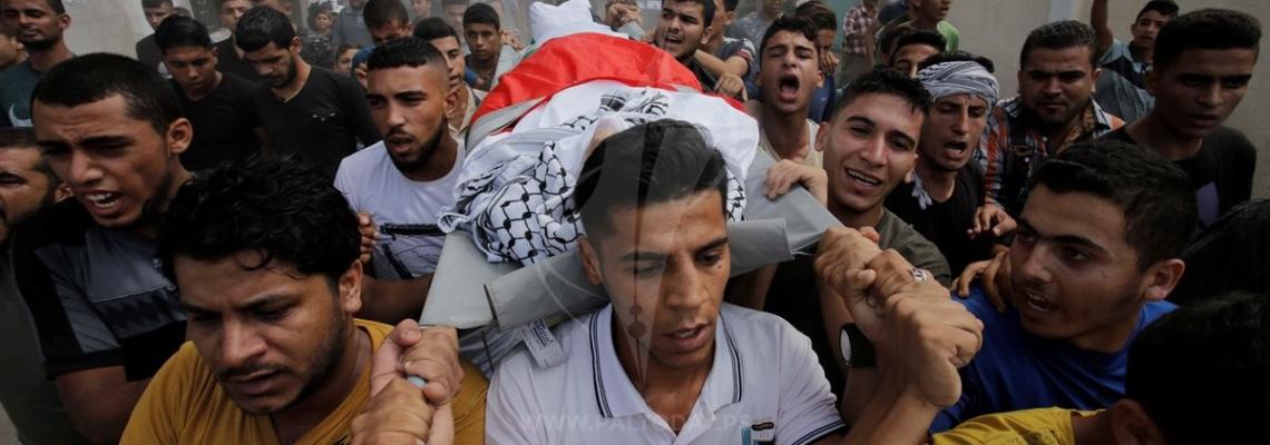 تشييع جثمان الشهيد الطفل بلال خفاجة برفح