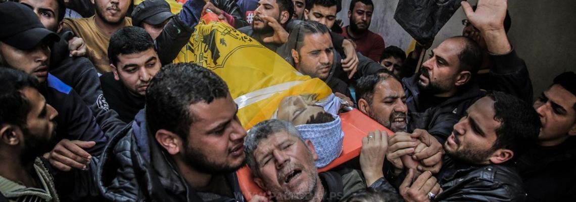 جماهير غفيرة تشيع جثمان الشهيد الطفل يوسف الداية الذي استشهد برصاص الاحتلال شرق مخيم ملكة