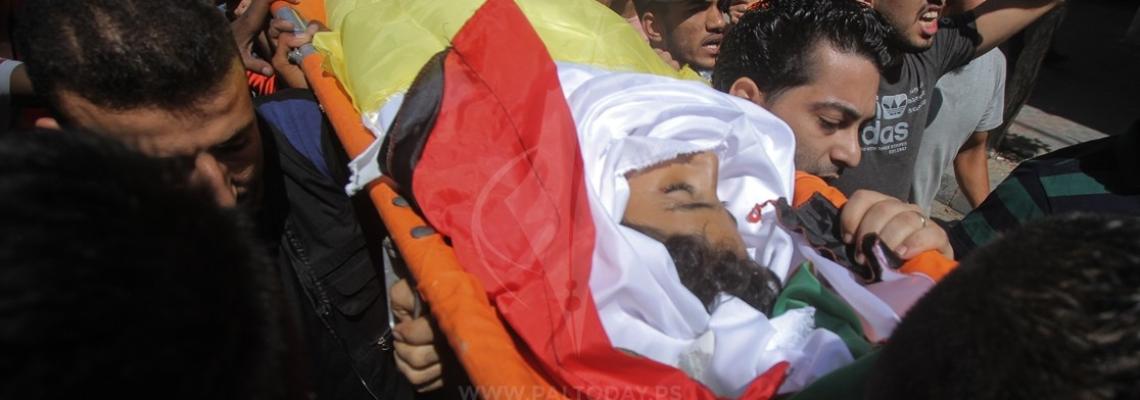 جماهير غفيرة تشيع جثمان الطفل شادي عبدالعال من مشروع بيت لاهيا