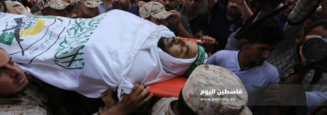 جماهير غفيرة تشيع جثمان الشهيد القسامي محمود الادهم شمال قطاع غزة