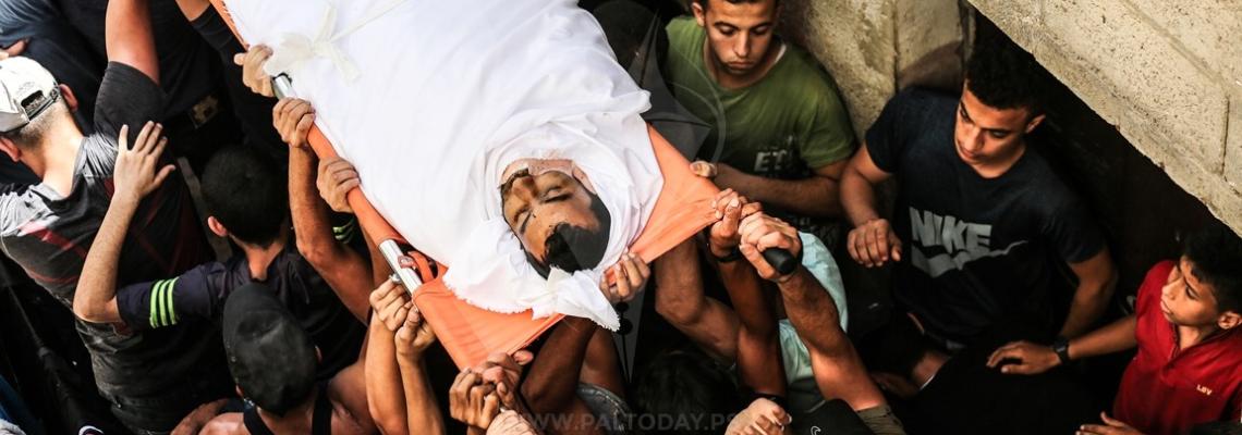 وداع مهيب للشهيد صبري أبو خضر من سكان حي التفاح شرق مدينة غزة