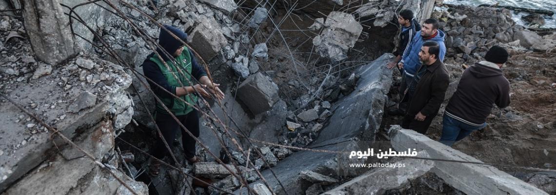 آثار قصف الاحتلال في غزة الليلة الماضية 