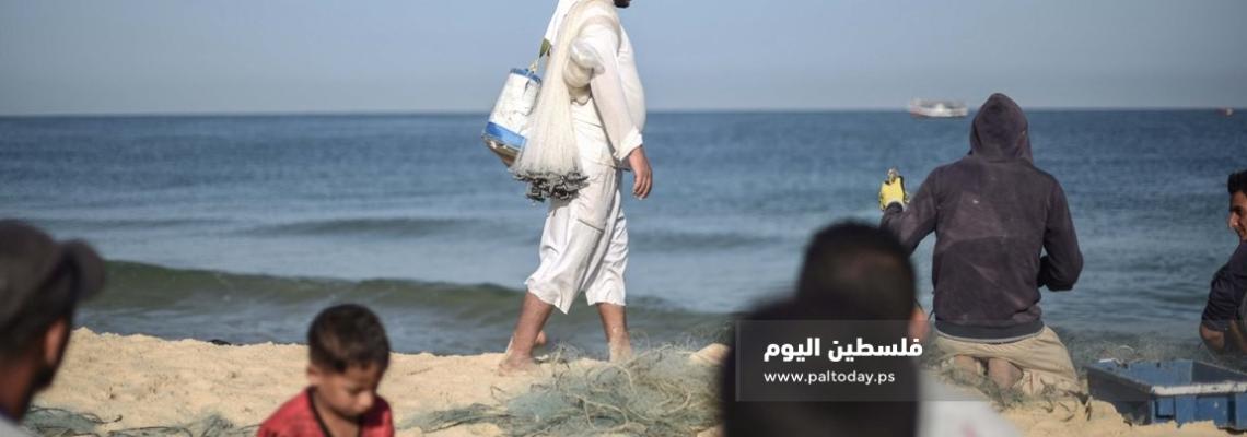 جولة صباحية على شاطىء بحر مدينة خانيونس 