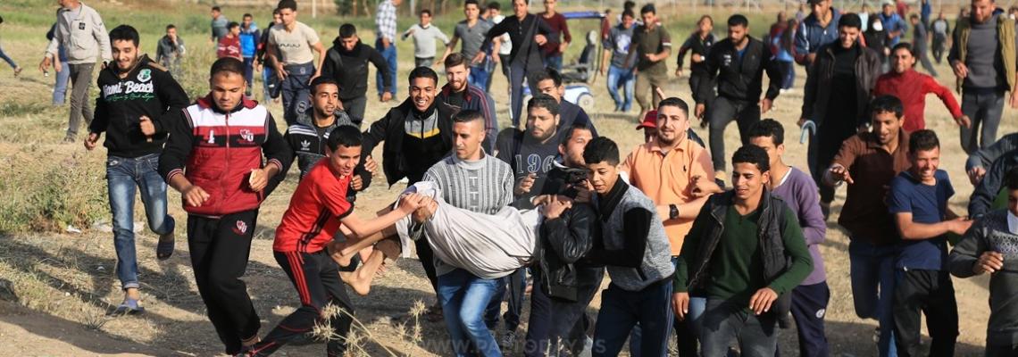 استمرار المواجهات على حدود قطاع غزة في اليوم الرابع  لمسيرة العودة