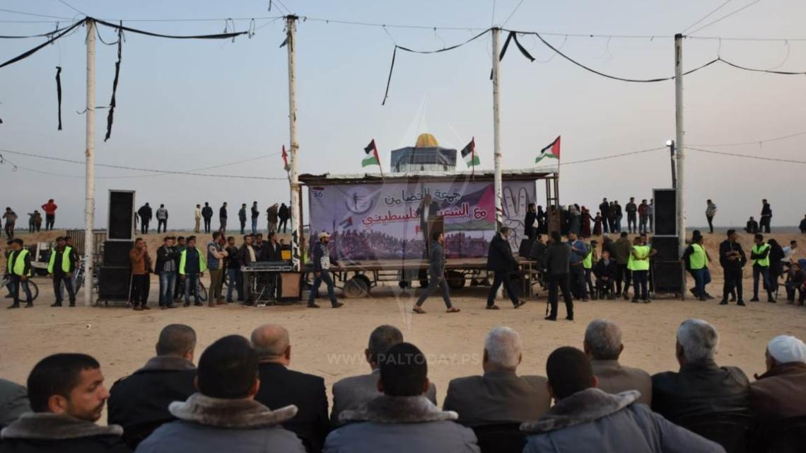 فعاليات جمعة التضامن مع الشعب الفلسطينى فى مخيم العودة شرق خزاعة