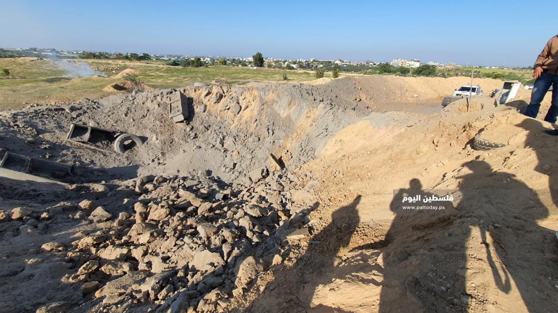 آثار العدوان الهمجي الإسرائيلي لمزارع المواطنين ومواقع الضبط الميداني وسط قطاع غزة