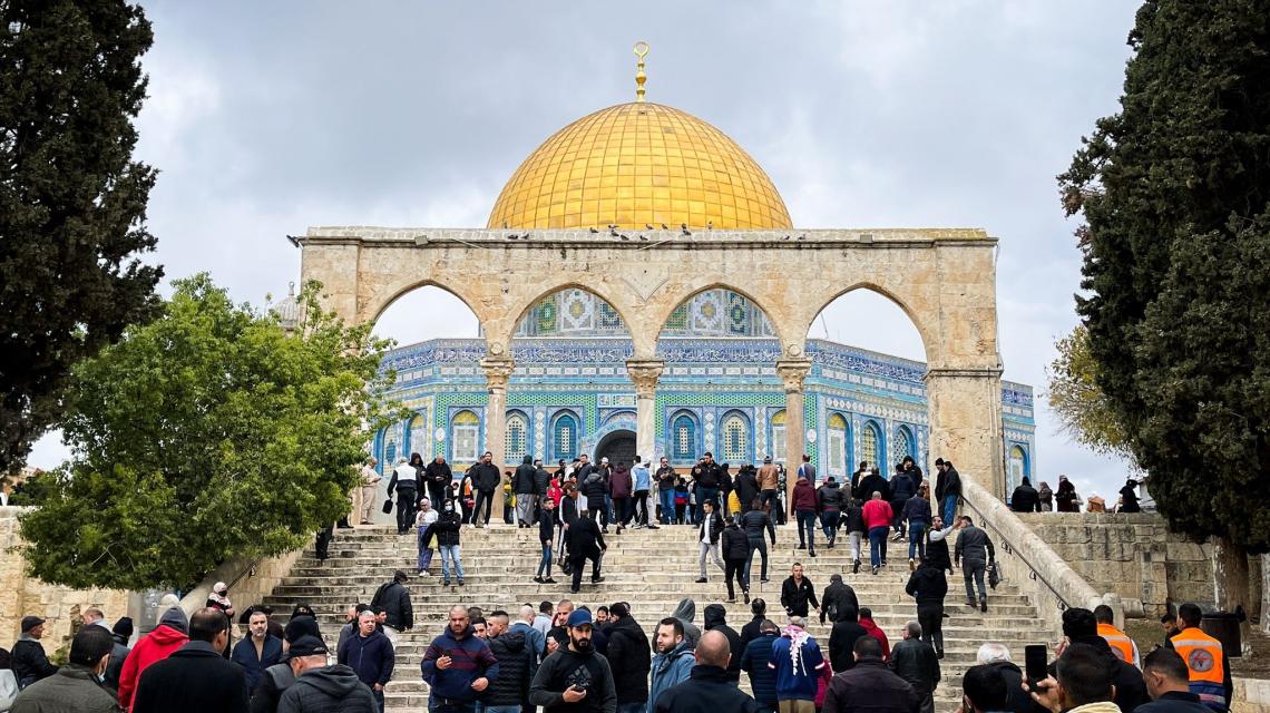 أجواء ماطرة في مسرى الرسول ﷺ قبل قليل