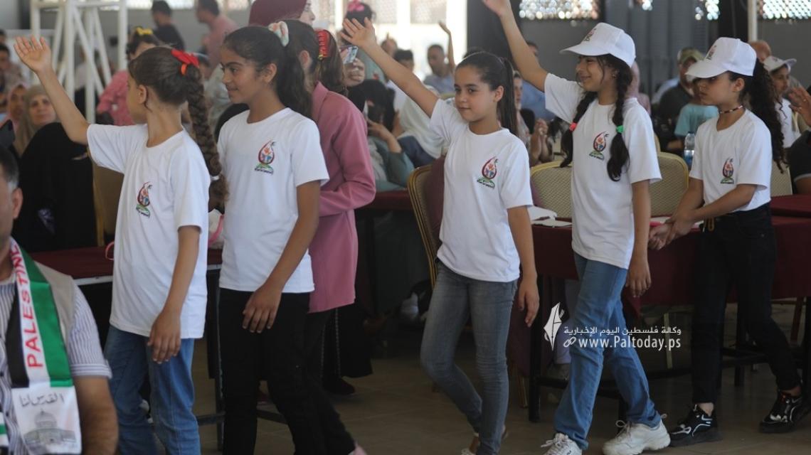بالصور: حفل اختتام المخيم الصيفي الخاص بأبناء شهداء معركة سيف القدس