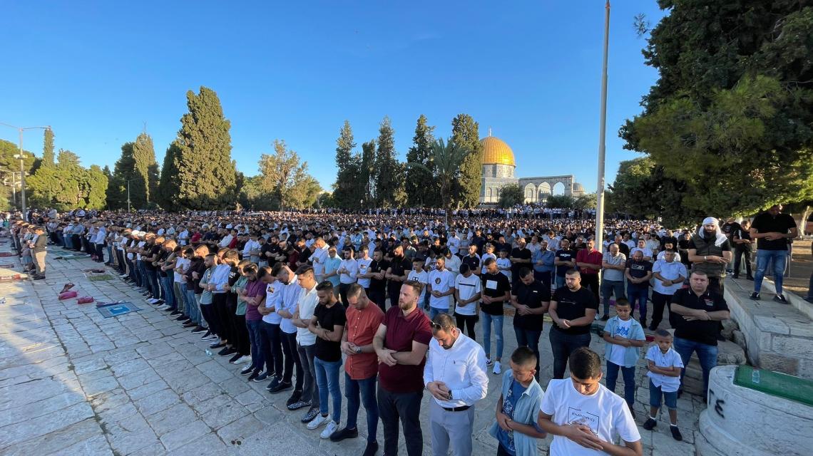 جانب من صلاة العيد في الـمـسـجد الأقـصى المـبارك. تصوير: إبراهيم السنجلاوي