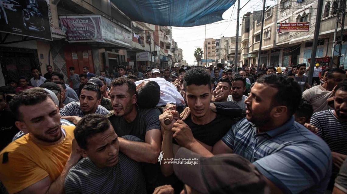 تشييع ووداع الشهيد تميم حجازي من خان يونس جنوب القطاع