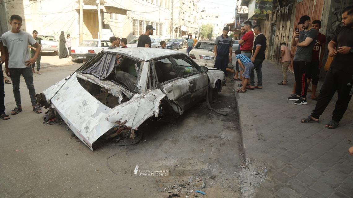 صور أضرار جسيمة بمركبات المواطنين جراء القصف الصهيوني شمال القطاع