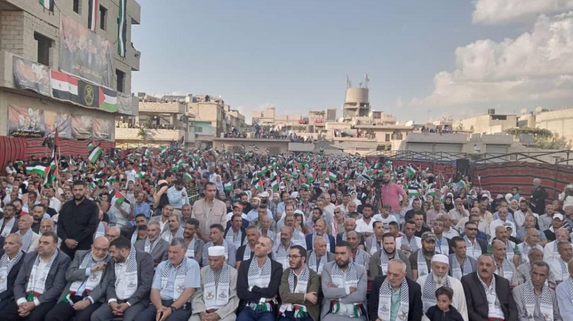 صور من المهرجان الشعبي للانطلاقة الجهادية الخامسة والثلاثين في مخيم خان دنون بريف العاصمة السورية دمشق