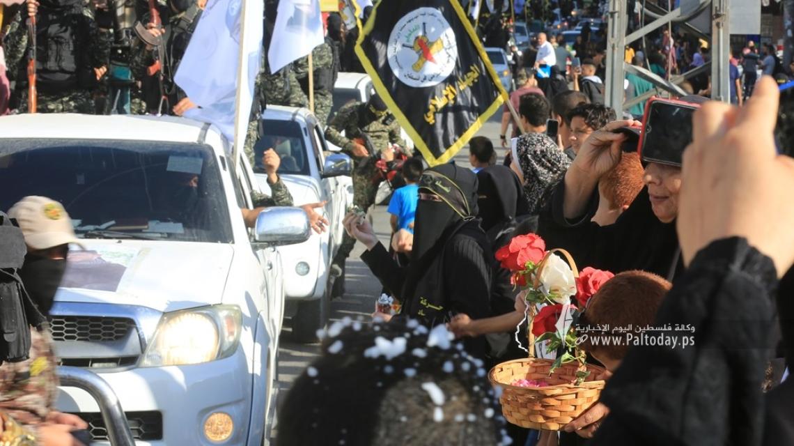 بالصور: سرايا القدس "لواءغزة" تنظم مسير عسكري بمناسبة ذكرى الانطلاقة الجهادية الـ35