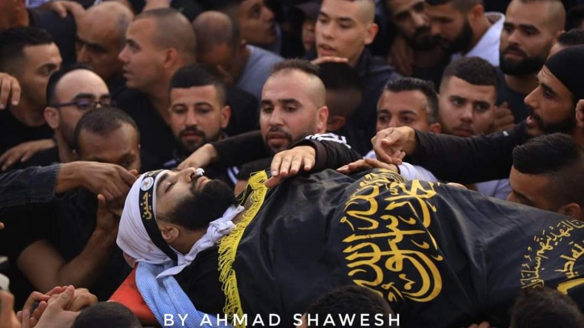 تشييع جثمان الشهيد القائد فاروق سلامة أحد أبرز مجاهدي سرايا القدس كتيبة جنين والذي اغتالته قوة صهيونية خاصة في مخيم جنين