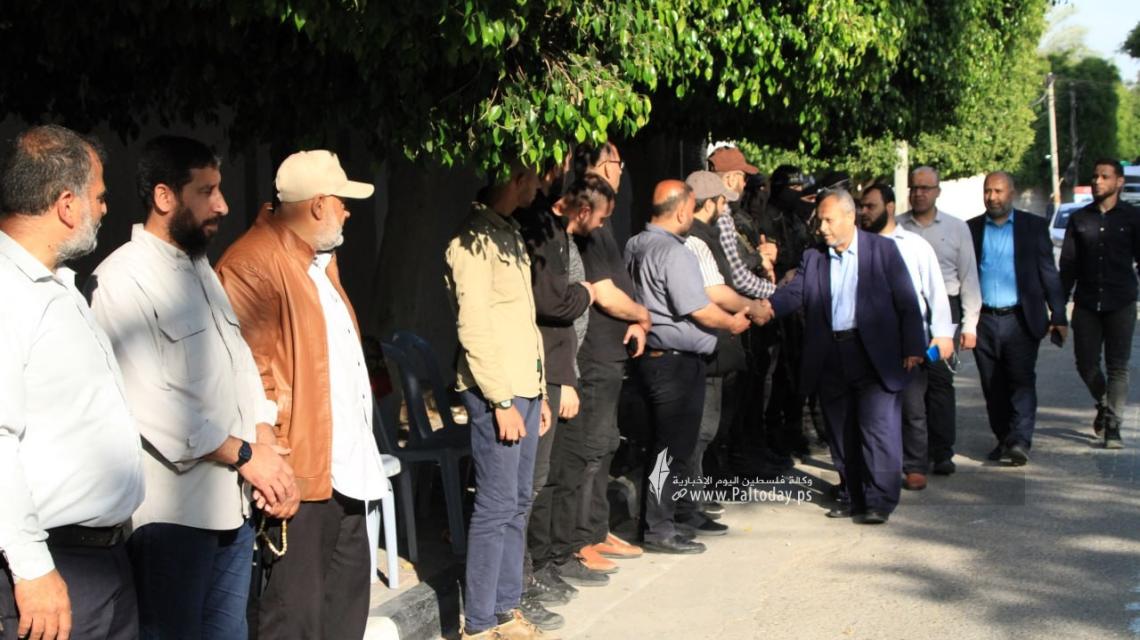حركة الجهاد الإسلامي إقليم غزة وسرايا القدس وعائلة عز الدين الكرام يستقبلون المهنئين باستشهاد القائد الكبير  طارق عز الدين
