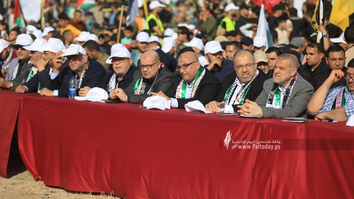 بالصور : القوى والفصائل الفلسطينية تشارك في مهرجان ثأر الأحرار الذي نظمته حركة الجهاد الاسلامي بغزة
