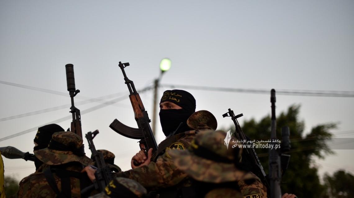 بالصور :  عرض عسكري لسرايا القدس بمناسبة الانطلاقة الجهادية "36 "في مدينة خانيونس جنوب القطاع .