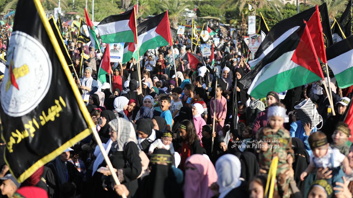 بالصور: حشود جماهيرية مهيبة تشارك حركة الجهاد الإسلامي انطلاقتها 36