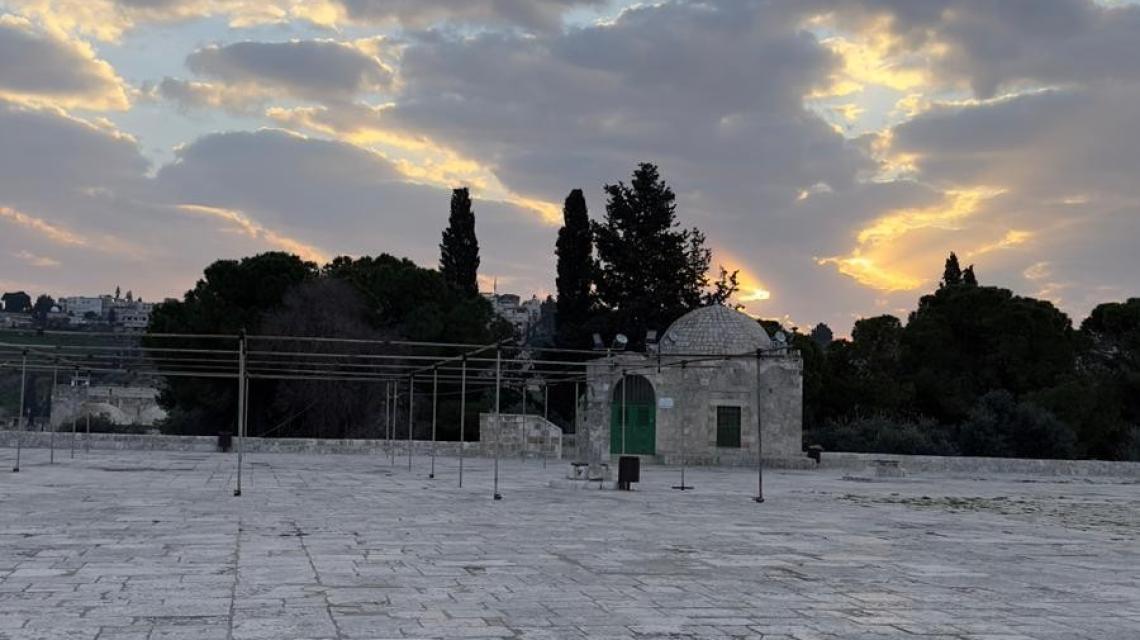 جولة في المسجد الأقصى المبارك صباح اليوم