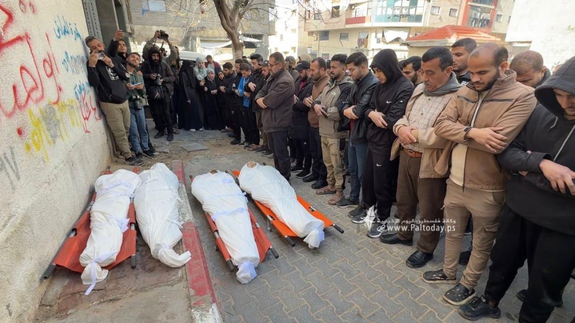 وداع 14 شهيداً ارتقوا بقصف الاحتلال لمدينة غزة فجر اليوم