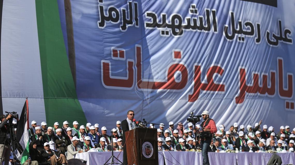 بالصور: مهرجان احياء الذكرى الـ13 لاستشهاد الرئيس ياسر عرفات في ساحة الكتيبة غرب مدينة غزة