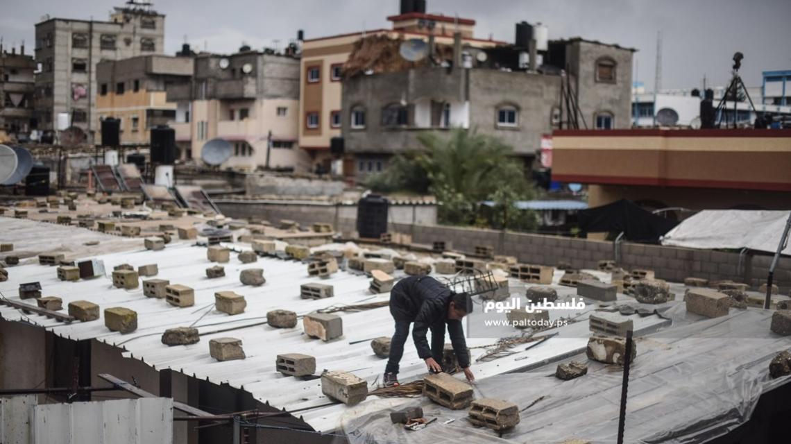أجواء المنخفض الجوي في مدينة خان يونس 