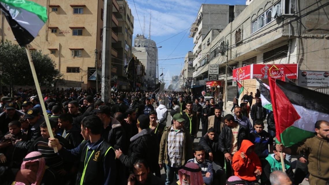 الجهاد تنظم مسيرة جماهيرية حاشدة تحت عنوان "معا لمواجهة الارهاب الصهيونى"