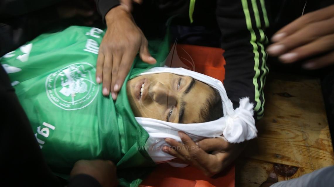 تشييع جثمان الشهيد ميسرة أبو شلوف الذي استشهد برصاص الاحتلال شمال غزة