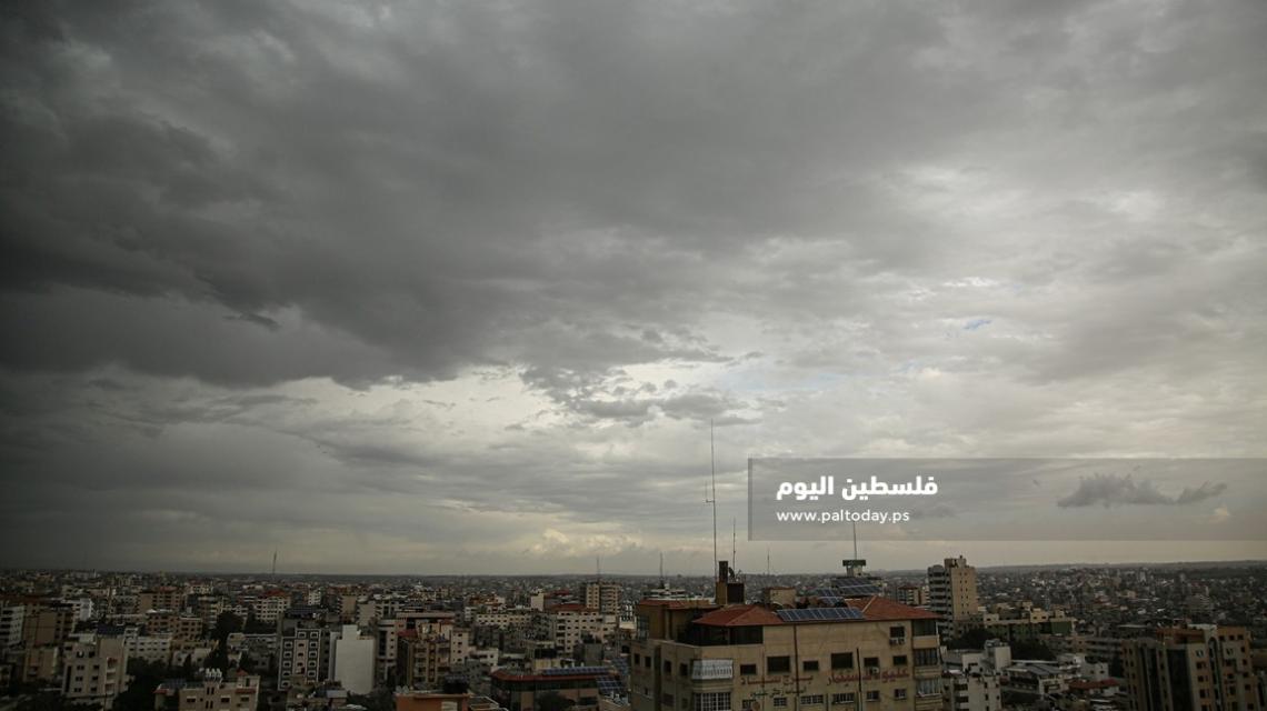 اجواء المنخفض الجوى بمدينة غزة