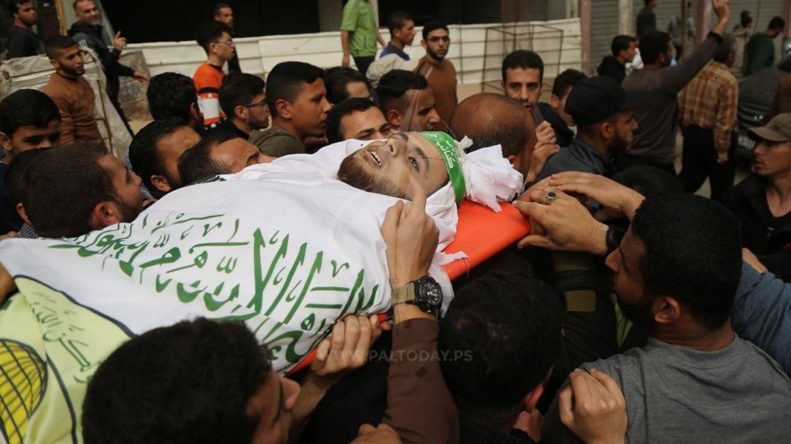 جنازة الشهيد "مجاهد نبيل الخضرى" من مدينة غزة