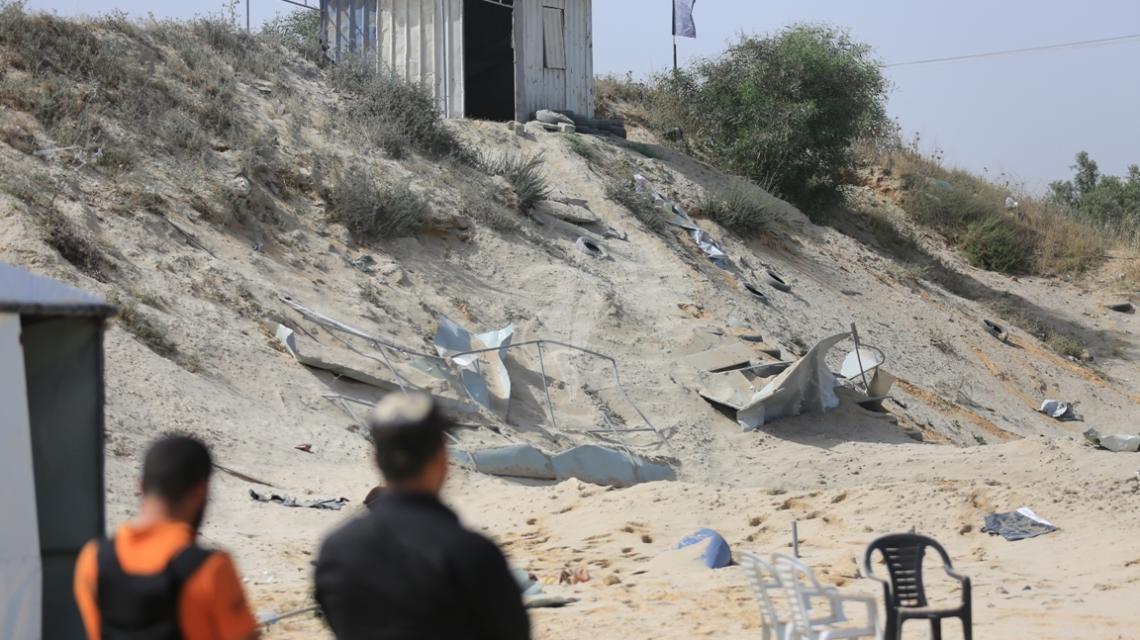 بالصور:قصف موقع حطين التابع لسرايا لقدس شمال القطاع