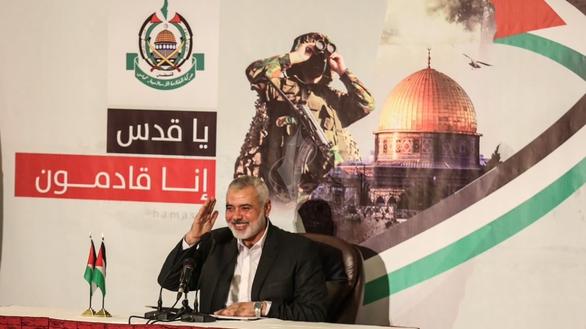 بالصور: خطاب رئيس المكتب السياسى لحركة حماس اسماعيل هنية بغزة