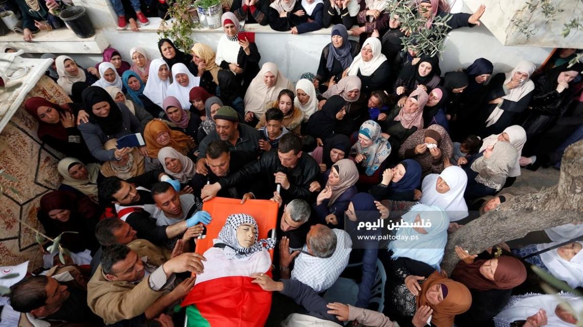 تشييع جثمان الشهيد محمد حمايل (15 عاما) في بلدة بيتا جنوب شرق نابلس