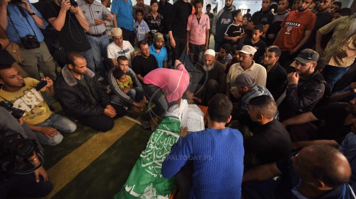  وداع الشهيد  جبر ابو مصطفى  فى مدينة خانيونس