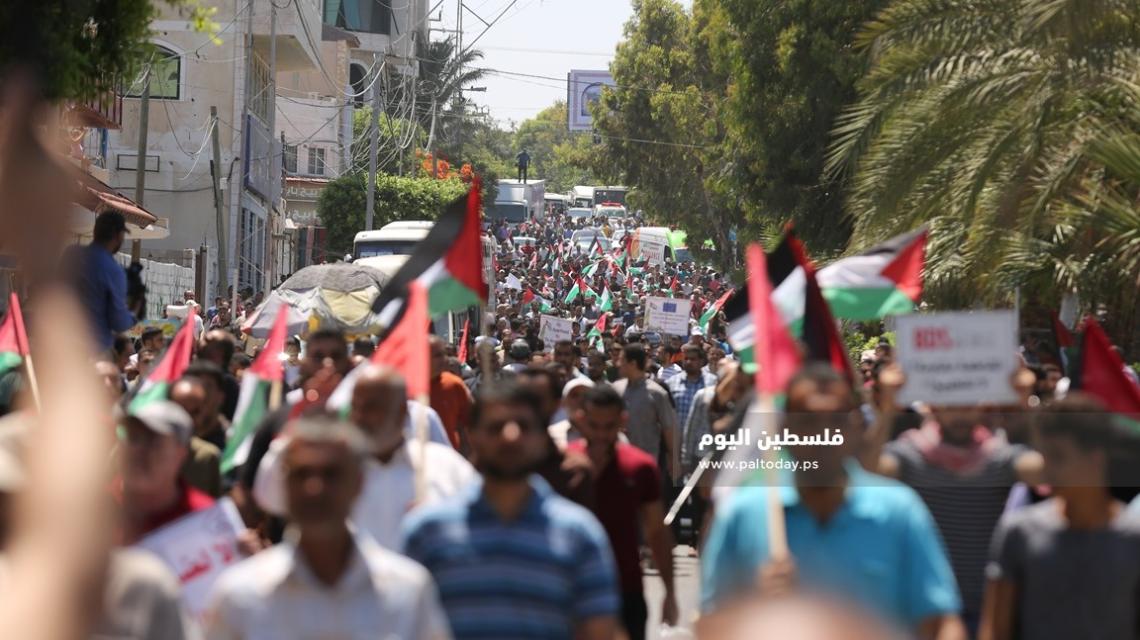 غزة:الجماهير الفلسطينية الغاضبة تشارك في يوم غضب رفضاً لخطط الضم "الإسرائيلية"