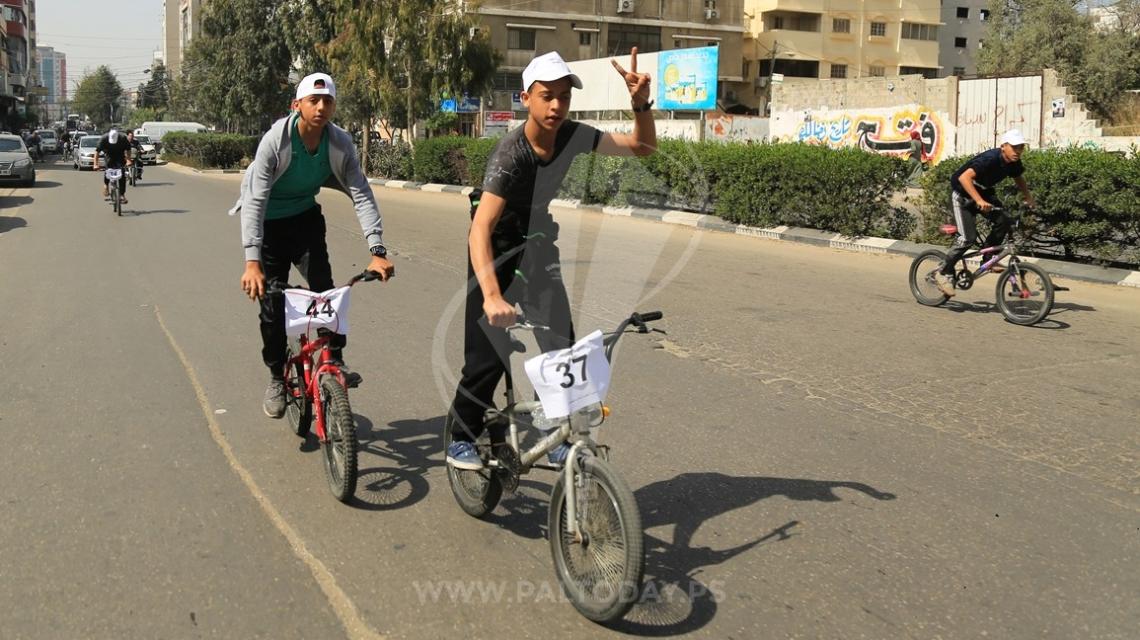 سباق للدراجات الهوائية بغزة ضمن فعاليات مسيرة العودة الكبرى