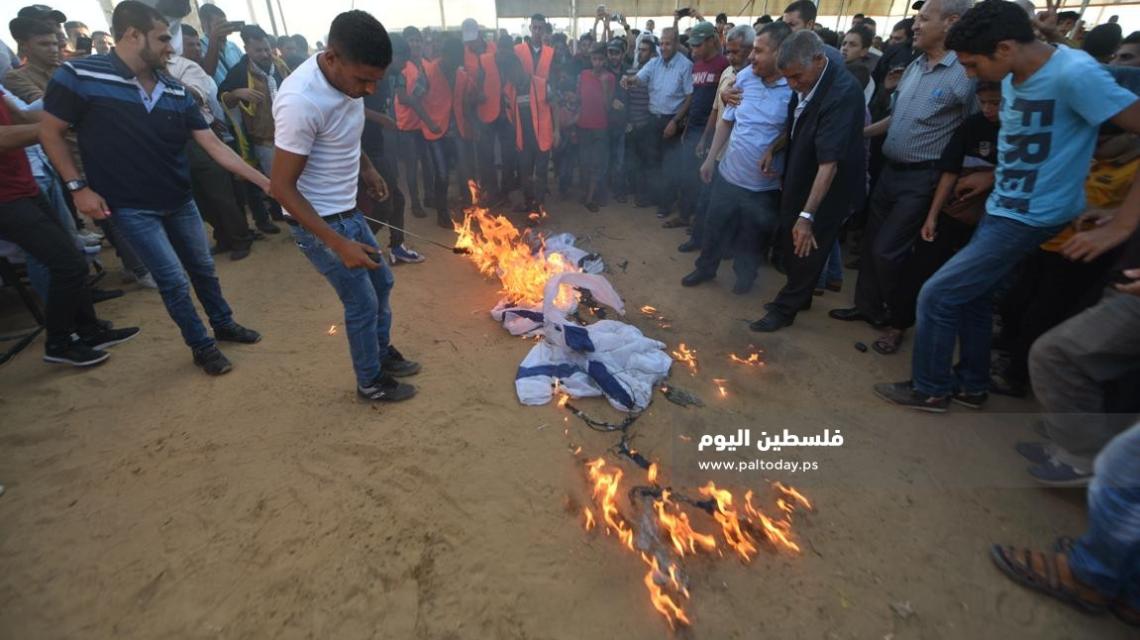 فعاليات جمعة " حرق العلم الصهيوني " شرق خزاعة 