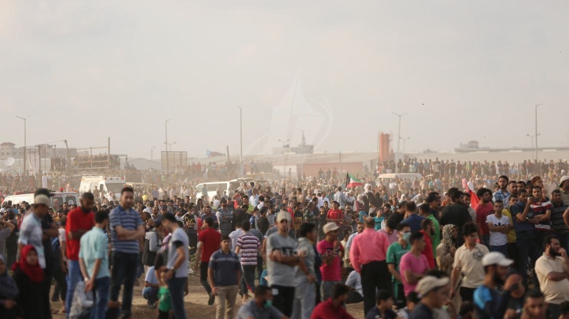 مواجهات مع الاحتلال شرق غزة في جمعة "من غزة الى حيفا- وحدة الدم و المصير المشترك"