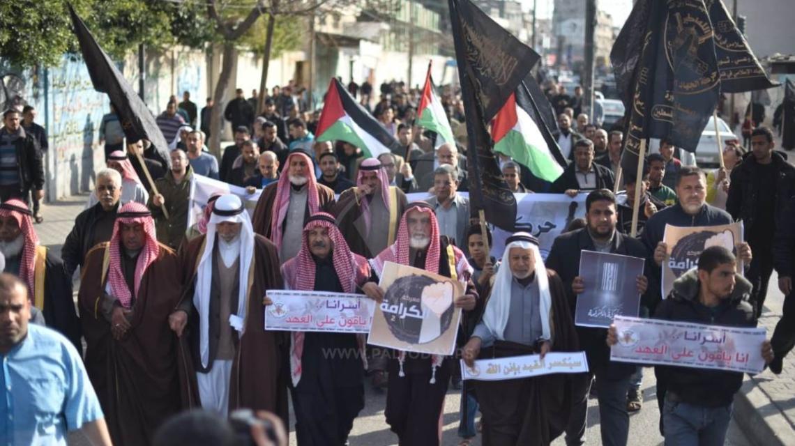 الجهاد فى رفح تنظم مسيرة دعم واسناد الأسرى المضربين فى سجون الاحتلال