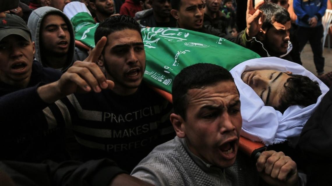 جنازة الشهيد أحمد أبوحلو من مخيم البريج وسط القطاع