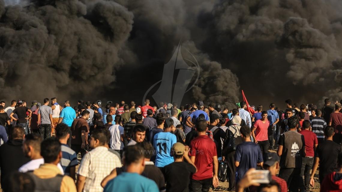 مشاركة حاشدة في مسيرة العودة في جمعتها ال 20 على حدود غزة