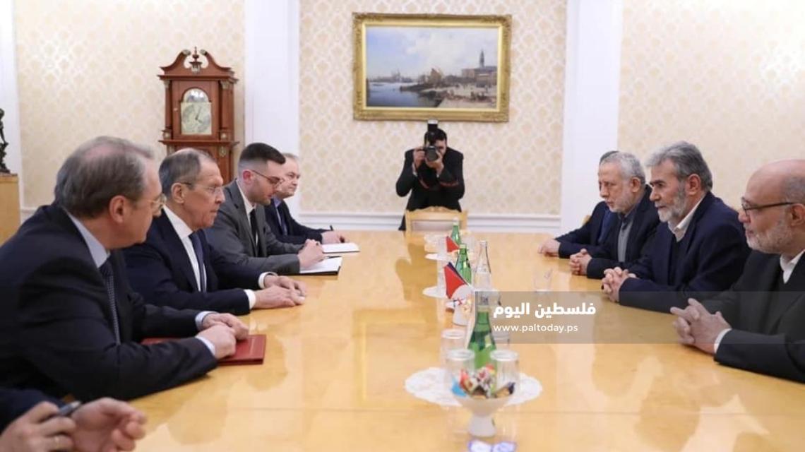 وفد حركة الجهاد الإسلامي برئاسة الأمين العام القائد زياد النخالة يلتقي سيرغي لافروف ومسؤولين روس