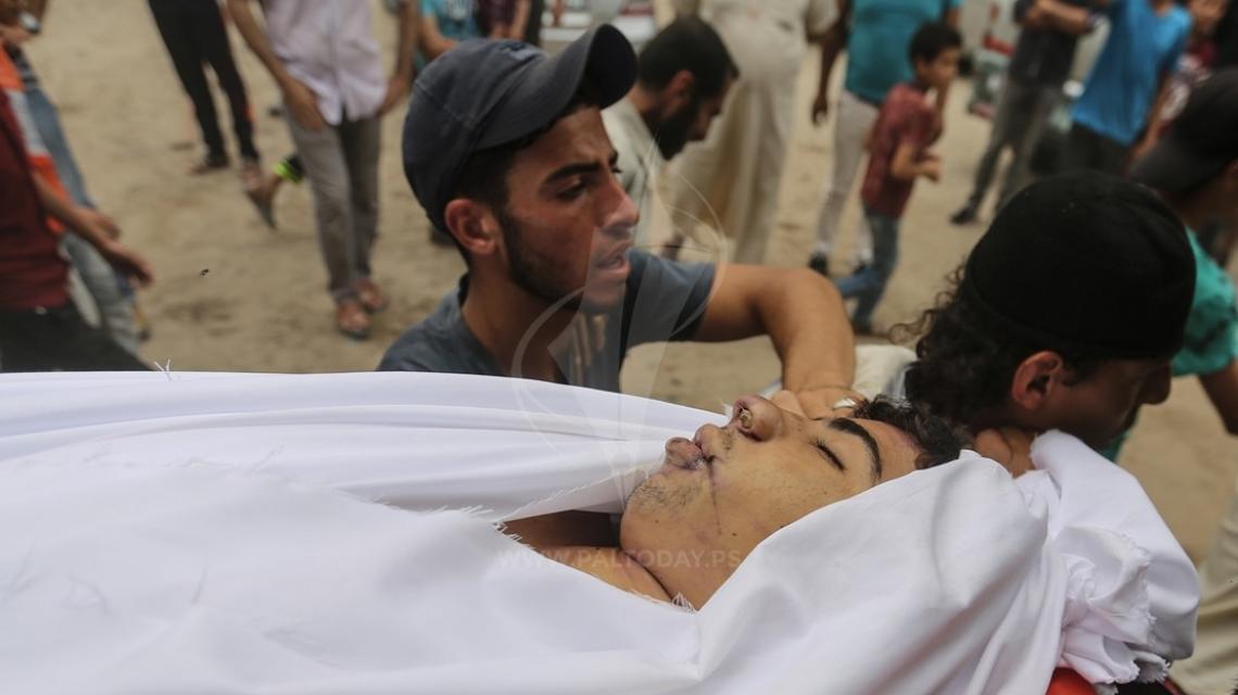 جنازة الشهيد ابو عصر الذي ارتقى اليوم متأثراً بجراحه التي أصيب بها الجمعة الماضية