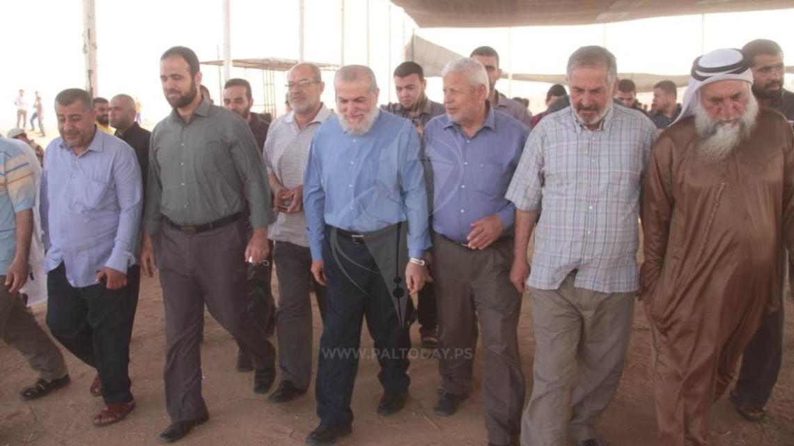  قيادة الجهاد تشارك الجماهير فعالياتها بمخيات العودة على حدود القطاع